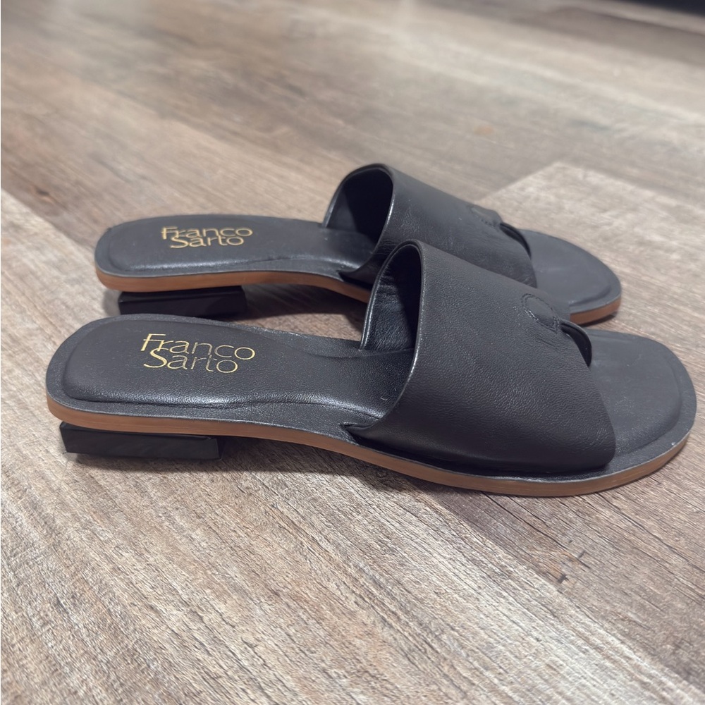 Franco Sarto Black Slide Sandals - Picture 3 of 5
